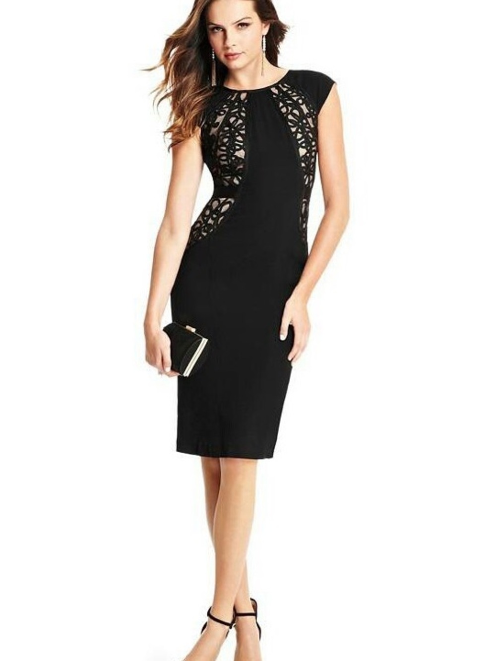 Guess by Marciano Tawnie Ribbon Black Pencil Dress